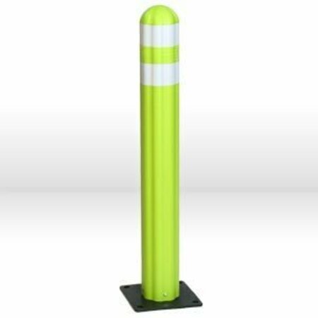 EAGLE BARRICADES & DELINEATORS, Poly Guide-Post Delineator, Lime w/Reflective 1734LM